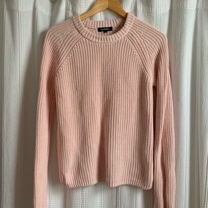 100% Cotton pink fisherman knit sweater